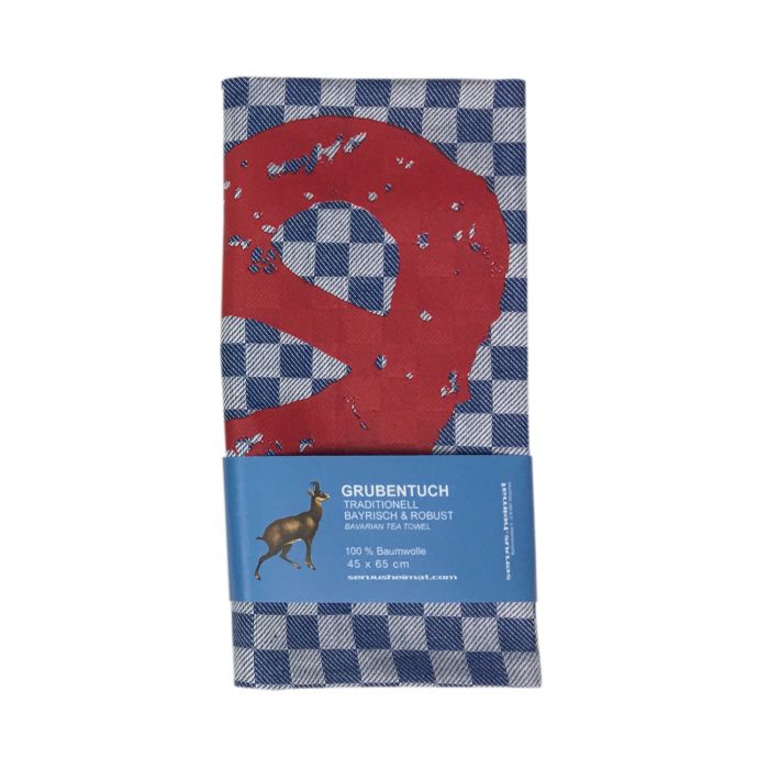 Bayerisches BREZE GESCHIRRTUCH Grubentuch weiss/blau