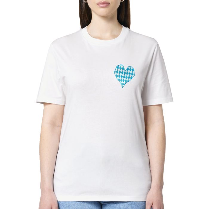 BAYERISCHES HERZ - Unisex T-Shirt weiss