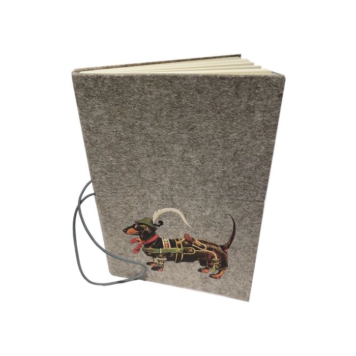Notizbuch DACKEL mit Filzeinband