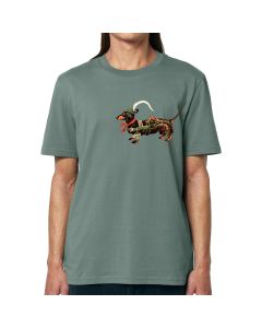 TRACHTEN DACKEL MANN Unisex-T-Shirt graugrün