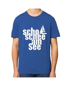SCHO SCHEE AM SEE  Herren T-Shirt mittelblau