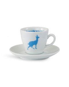 espressotasse weiss mit duck gams in blau