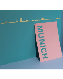 münchen skyline wanddeko gold