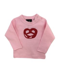 baby t-shirt langarm rosa mit aufdruck breze