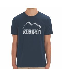 herren t-shirt graumeliert mit druck der berg ruft