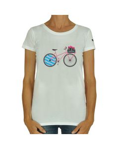 frauen t-shirt weiss mit druck fahrrad
