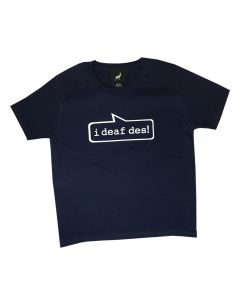 i deaf des kinder t-shirt navy