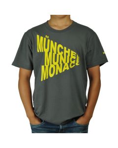herren t-shirt grau mit aufdruck münchen, munich, monaco