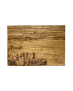 MUNICH SKYLINE DESIGN BROTZEITBRETT  Eiche 