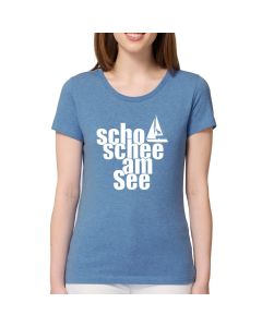 SCHO SCHEE AM SEE  Damen T-Shirt hellblau