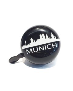 fahrradglocke schwarz mit aufdruck munich skyline