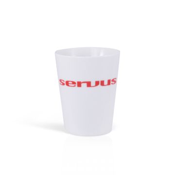 trinkbecher weiss servus