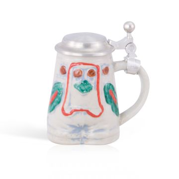 minikrug mit zinndeckel in lederhosenoptik