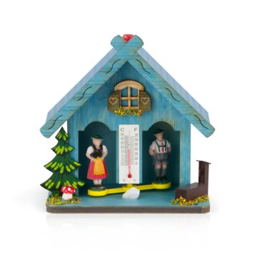 wetterhaus blau mit bayrischen Figuren 