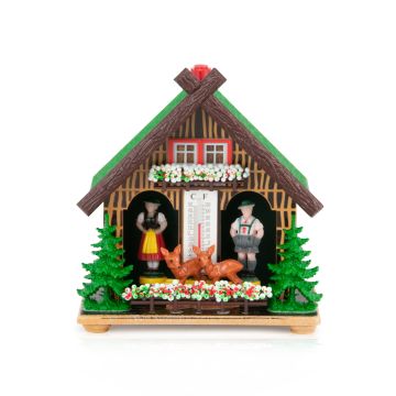 wetterhaus bunt mit bayrischen figuren und rehen