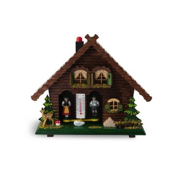 wetterhaus alpenhof mit bayrischen figuren und rehkitz