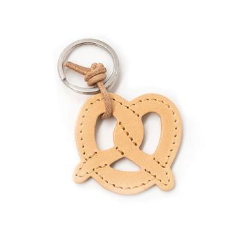 Premium Design Leder Schlüsselanhänger BREZE Beige