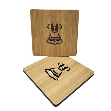 Holz Untersetzer Coaster DIRNDL 2ER SET