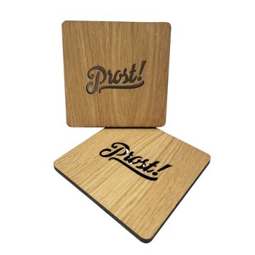 Holz Untersetzer Coaster PROST  2ER SET