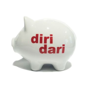 Sparschwein weiss mit druck diridari