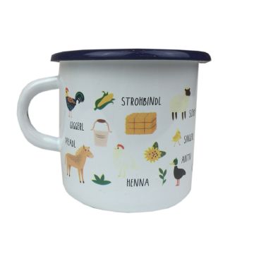Emaille Becher BAUERNHOF