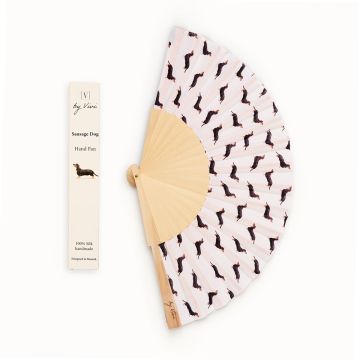 Handfächer SAUSAGE DOG   mit DACKEL Design