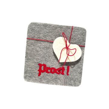 Filz Untersetzer PROST 4er Set in dunkelgrau 