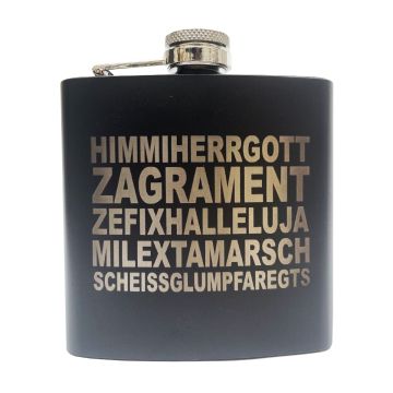 Edelstahl Flachmann HIMMIHERRGOTT ZEFIX 
