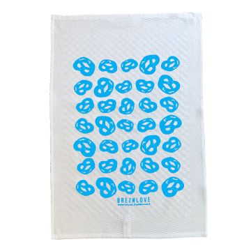 BREZNLOVE  Geschirrtuch weiss / cyanblau