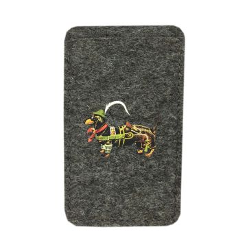 DACKEL IPhone Filz Handy Hülle grau 