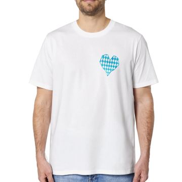 BAYERISCHES HERZ - Unisex T-Shirt weiss