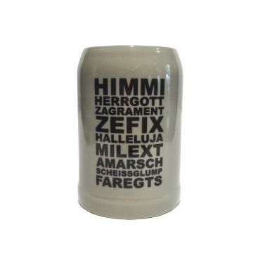 bierkrug halber liter himmiherrgott