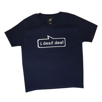 i deaf des kinder t-shirt navy
