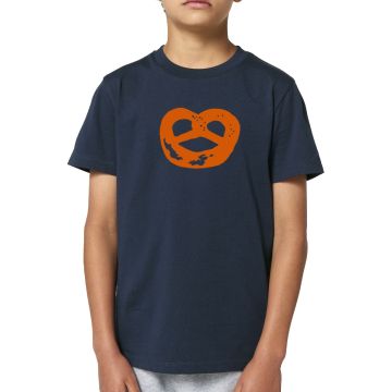 BREZE Kinder T- Shirt navy /orange unisex