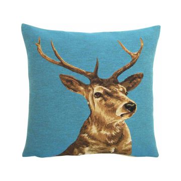 hirsch kissen blau nach rechts schauend 