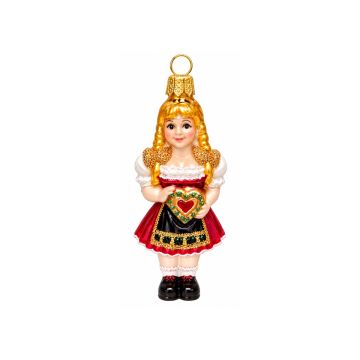 christbaumschmuck miniatur bayerin im dirndl