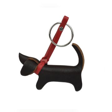 Leder dackel schlüsselanhänger