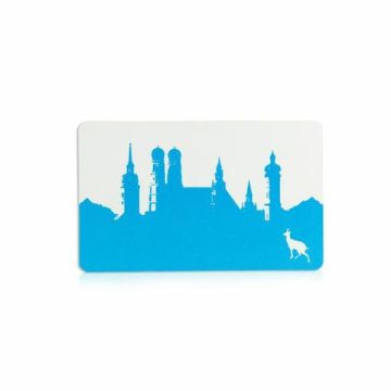 frühstücksbrettchen mit der skyline von münchen