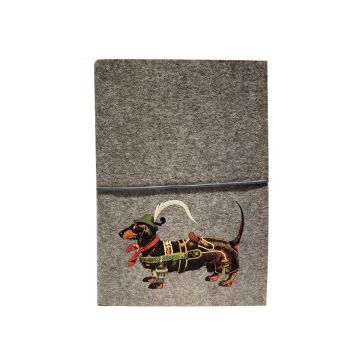 Notizbuch DACKEL mit Filzeinband