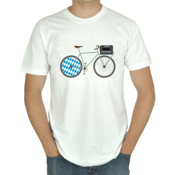 herren t-shirt weiss mit druck fahrrad