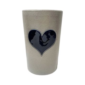 Salzglasierter Trinkbecher bayrisches HERZ