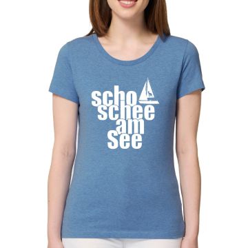 SCHO SCHEE AM SEE  Damen T-Shirt hellblau