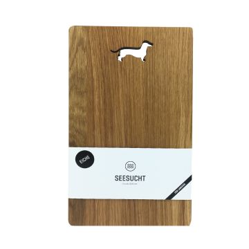 Holzbrettchen Eiche mit Dackel 