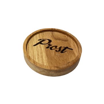  Runder Eichenholz Untersetzer PROST  