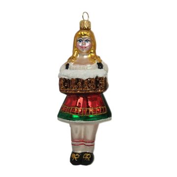 weihnachtsschmuck bayerin im dirndl mit masskrügen zenzi