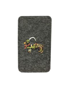 DACKEL IPhone Filz Handy Hülle grau 