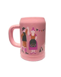Design Bierkrug  BIERKRÜGIN pink halber Liter